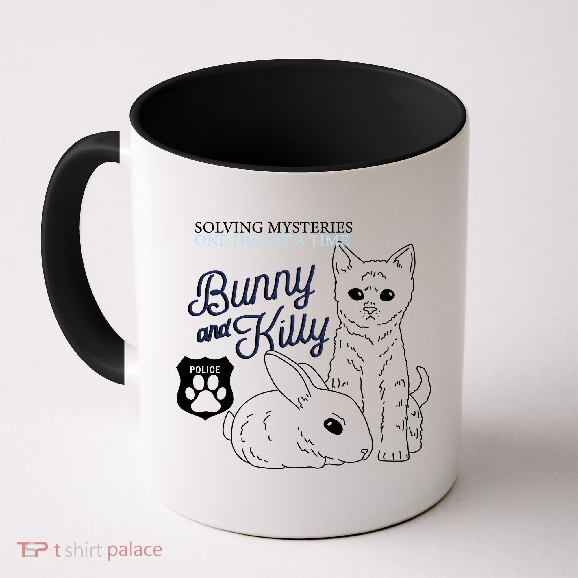 Bunny Kitty Police Solving Mysteries One Hug At A Time Coffee Mug