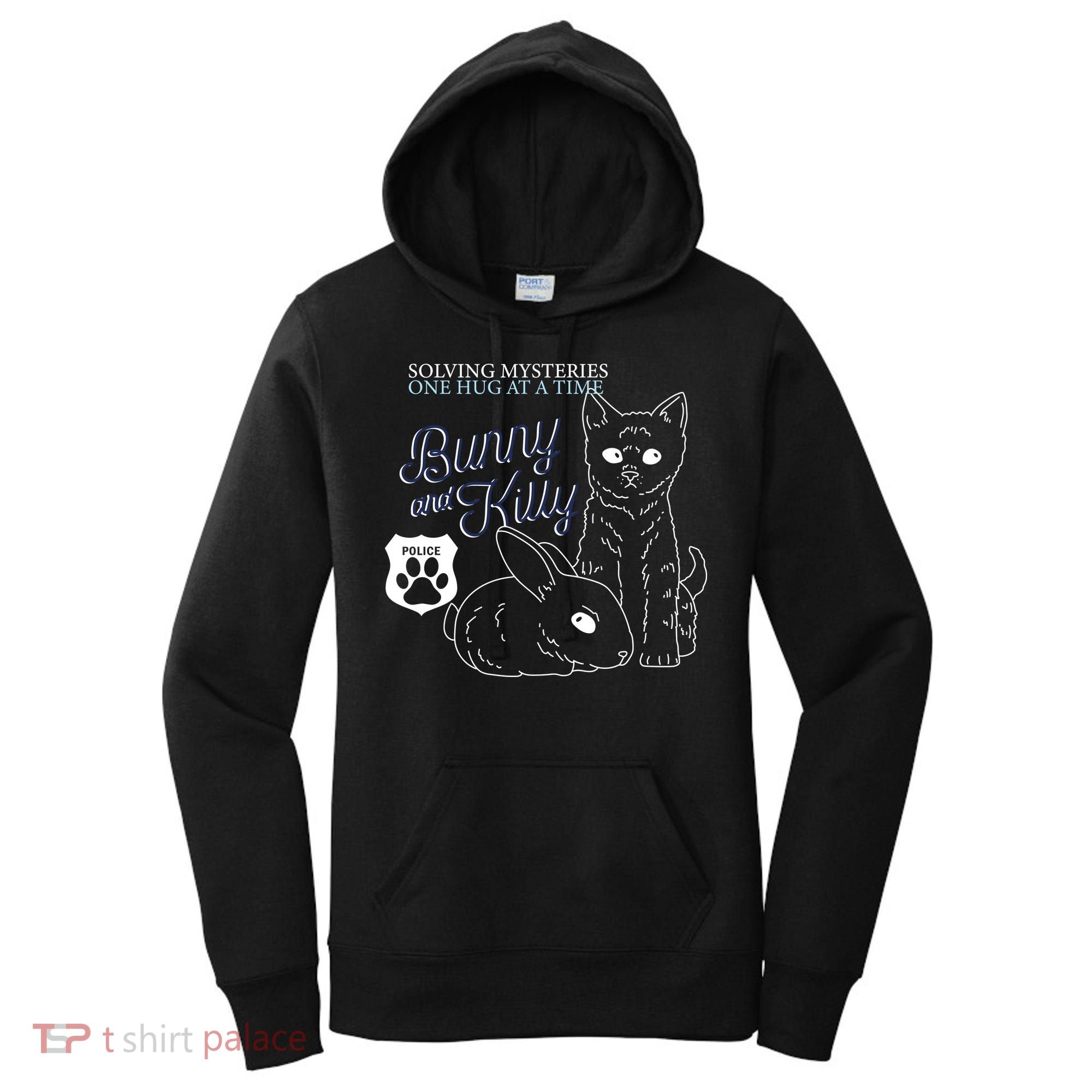 Bunny Kitty Police Solving Mysteries One Hug At A Time Women's Hoodie