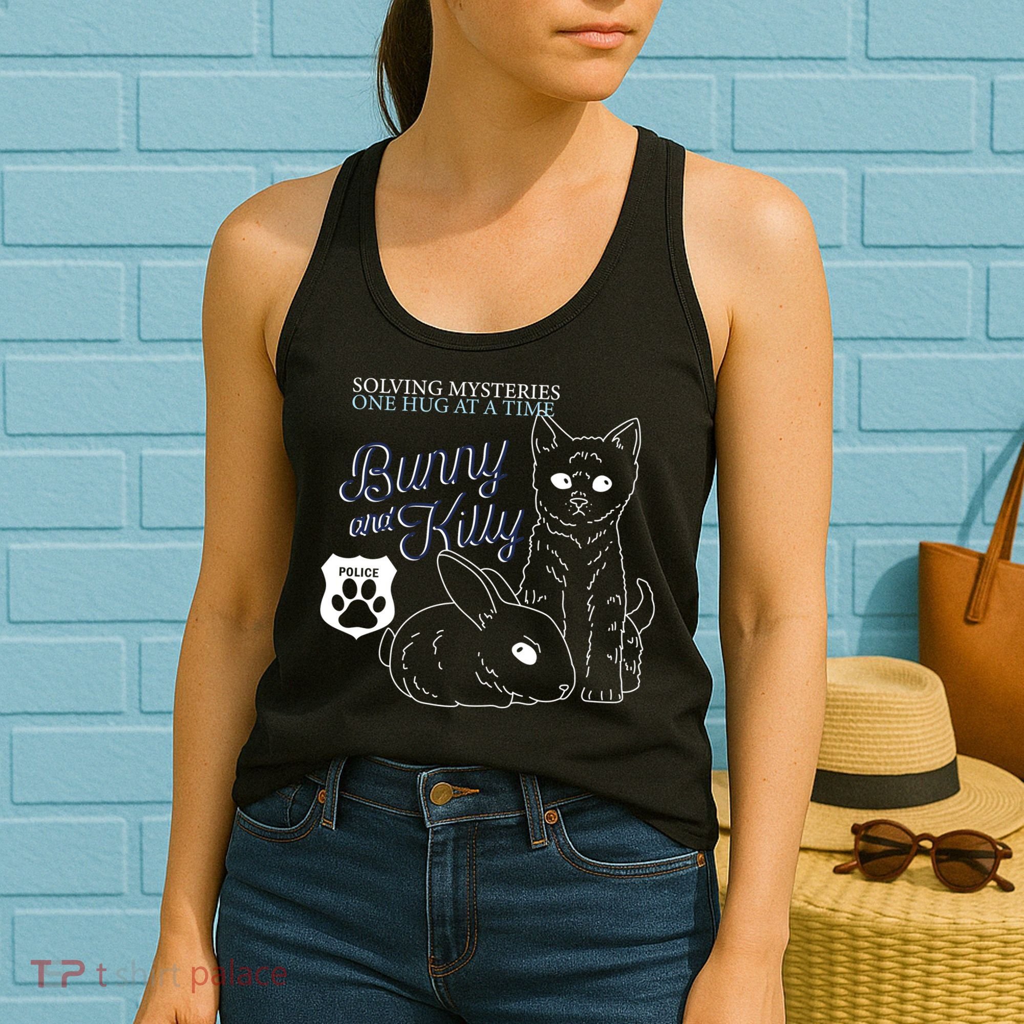 Bunny Kitty Police Solving Mysteries One Hug At A Time Women's Tank Top