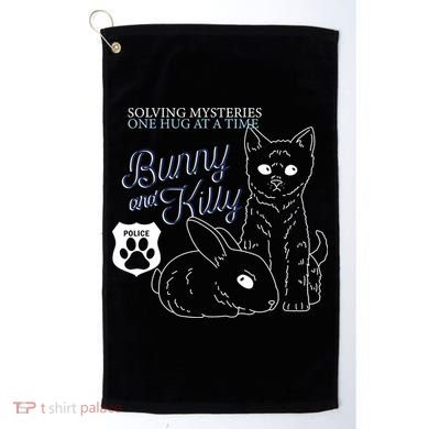 Bunny Kitty Police Solving Mysteries One Hug At A Time Golf Towel