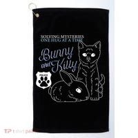 Bunny Kitty Police Solving Mysteries One Hug At A Time Golf Towel thumb 0