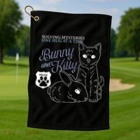 Bunny Kitty Police Solving Mysteries One Hug At A Time Golf Towel thumb 1