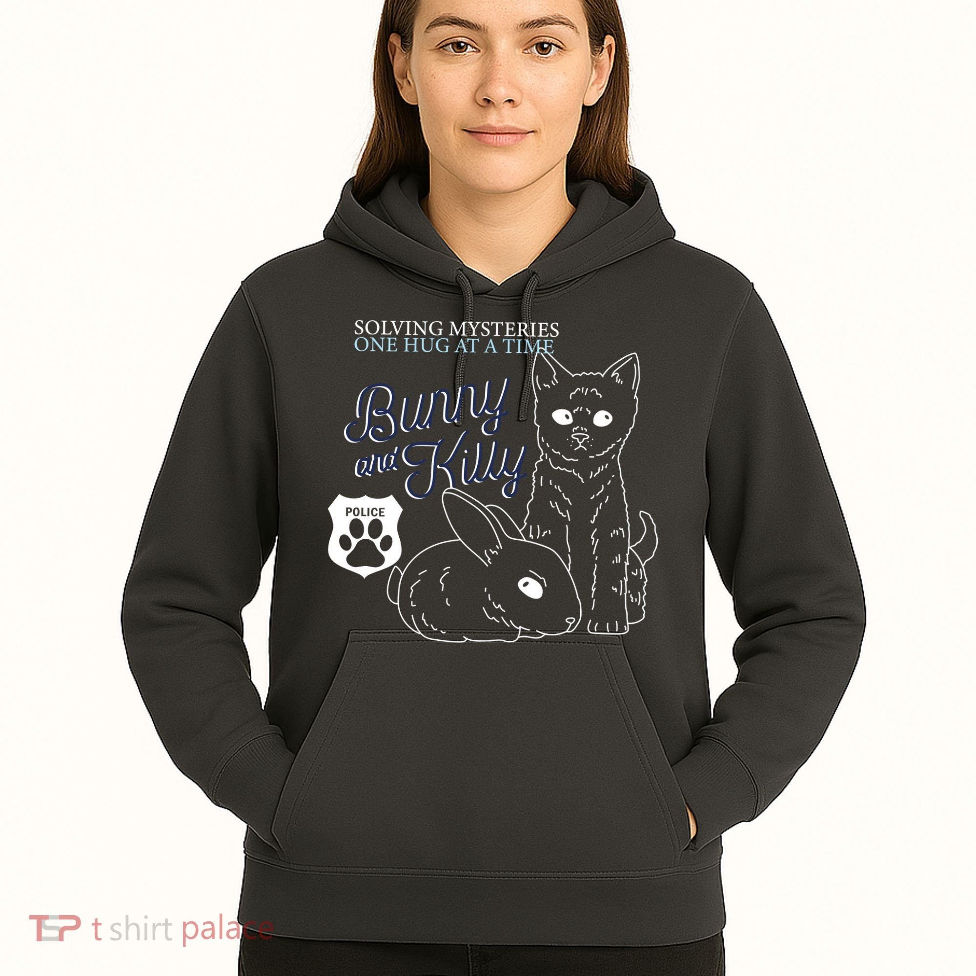 Bunny Kitty Police Solving Mysteries One Hug At A Time Hoodie
