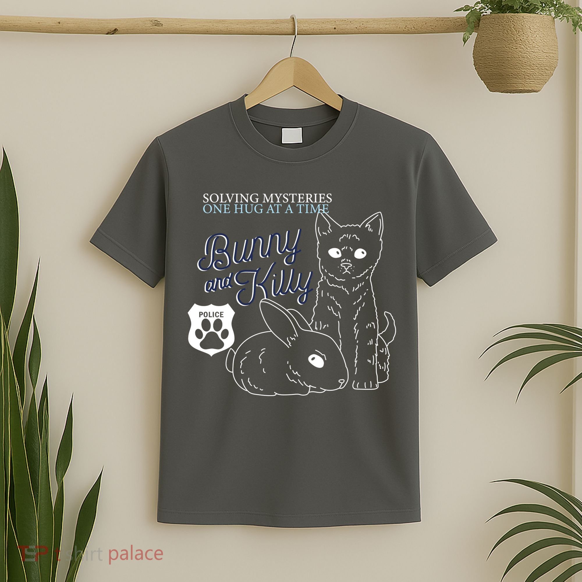 Bunny Kitty Police Solving Mysteries One Hug At A Time T-Shirt