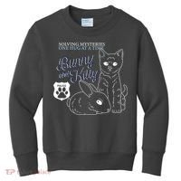 Bunny Kitty Police Solving Mysteries One Hug At A Time Kids Sweatshirt thumb 0