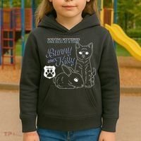 Bunny Kitty Police Solving Mysteries One Hug At A Time Kids Hoodie thumb 3