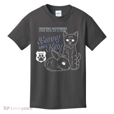 Bunny Kitty Police Solving Mysteries One Hug At A Time Kids T-Shirt