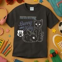 Bunny Kitty Police Solving Mysteries One Hug At A Time Kids T-Shirt thumb 3