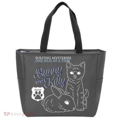 Bunny Kitty Police Solving Mysteries One Hug At A Time Tote Bag
