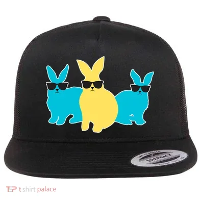Bunny Squad Flat Bill Trucker Hat