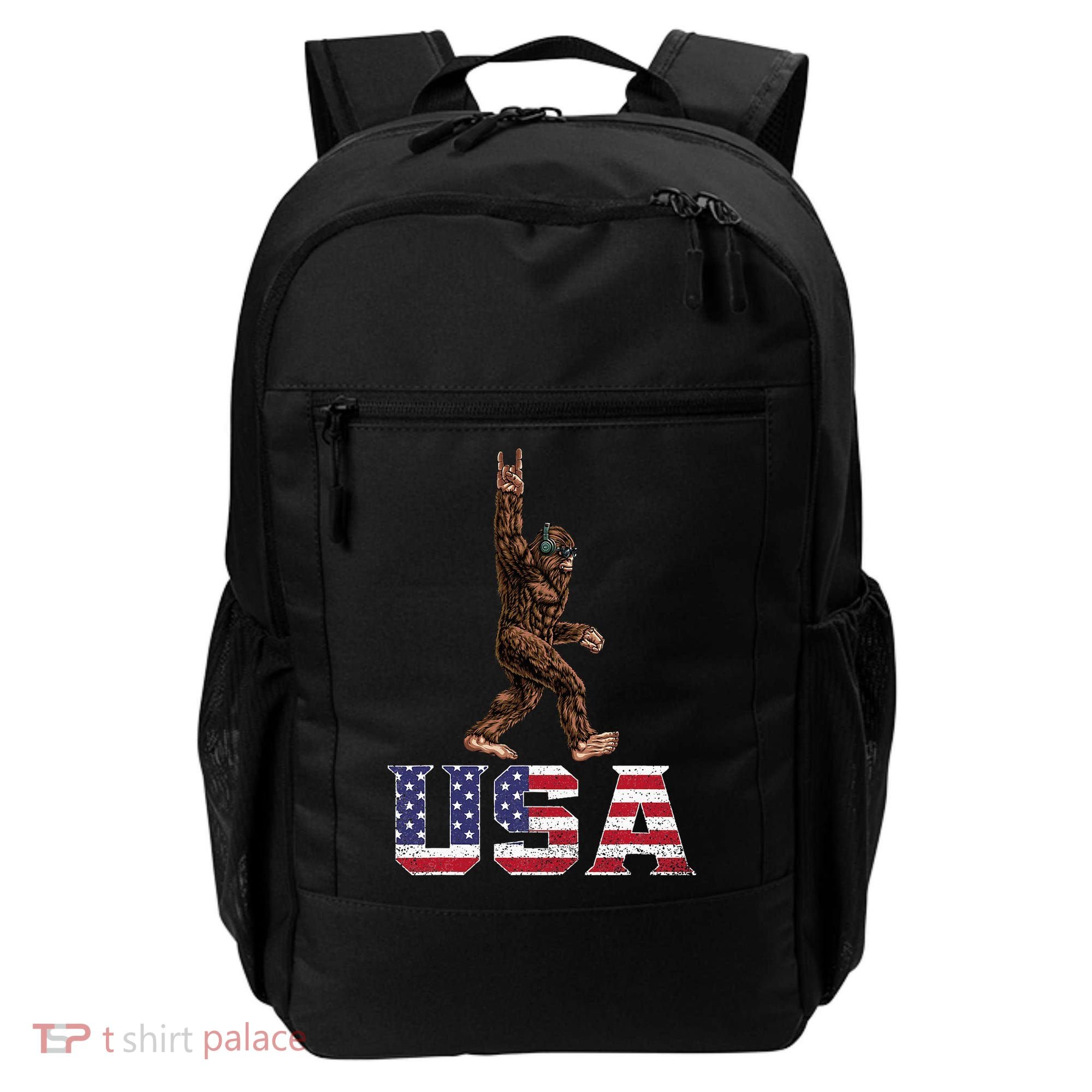Bigfoot Usa Patriotic For Sasquatch Rock On Backpack