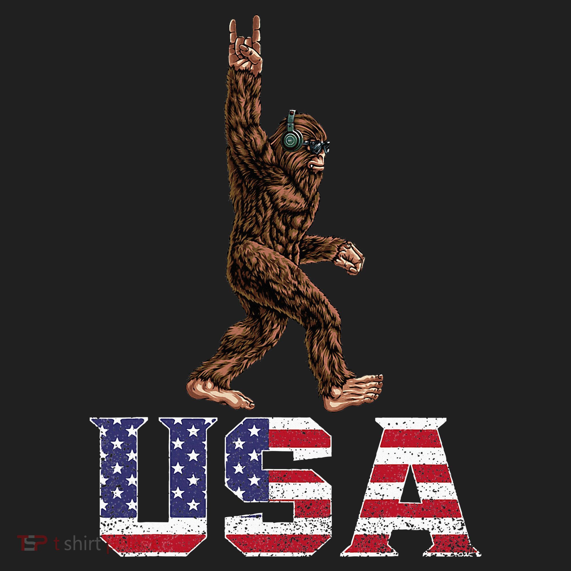 Bigfoot Usa Patriotic For Sasquatch Rock On Hat