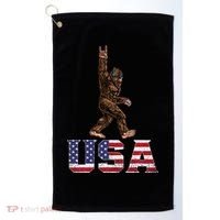 Bigfoot Usa Patriotic For Sasquatch Rock On Golf Towel thumb 0