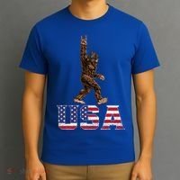 Bigfoot Usa Patriotic For Sasquatch Rock On T-Shirt thumb 3