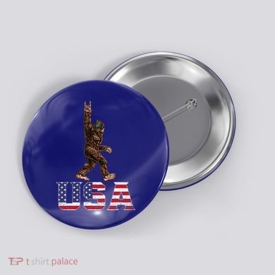 Bigfoot Usa Patriotic For Sasquatch Rock On Button