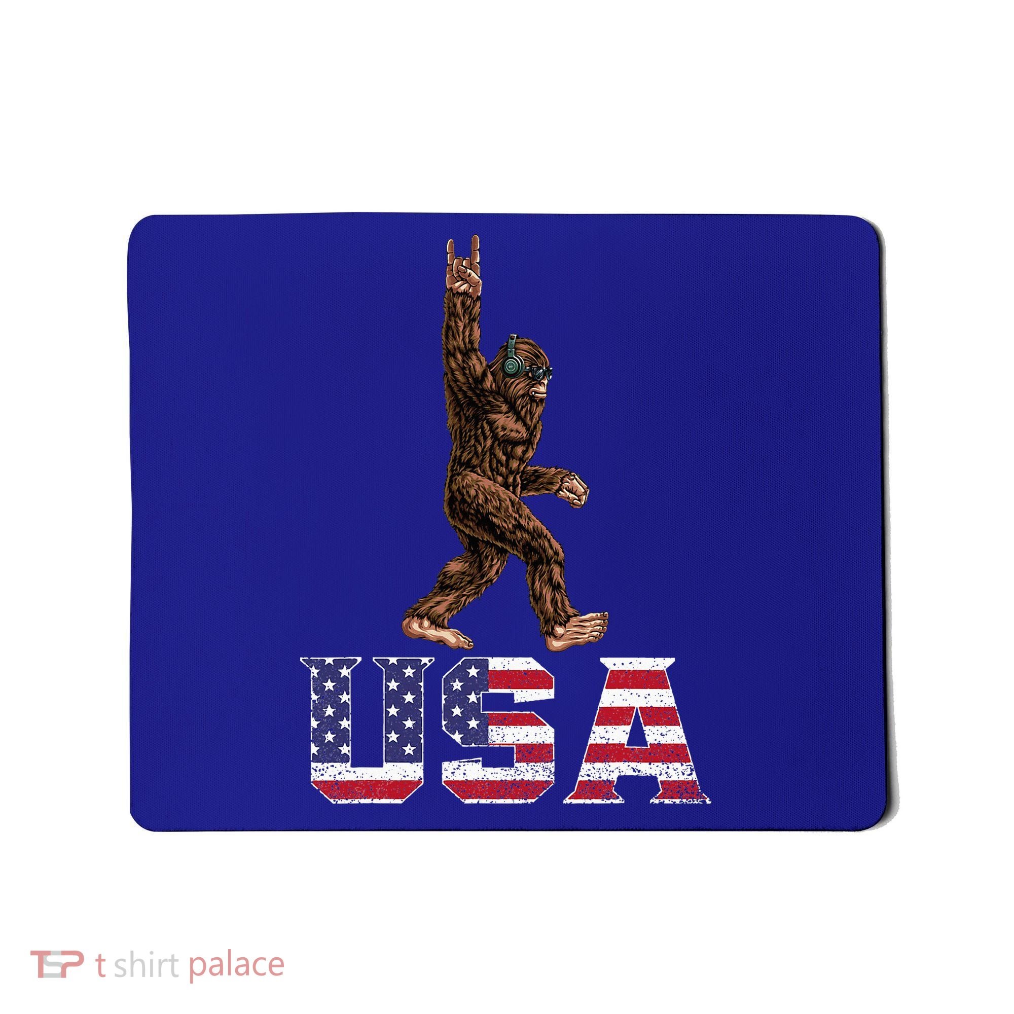 Bigfoot Usa Patriotic For Sasquatch Rock On Mousepad