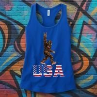 Bigfoot Usa Patriotic For Sasquatch Rock On Women's Tank Top thumb 3