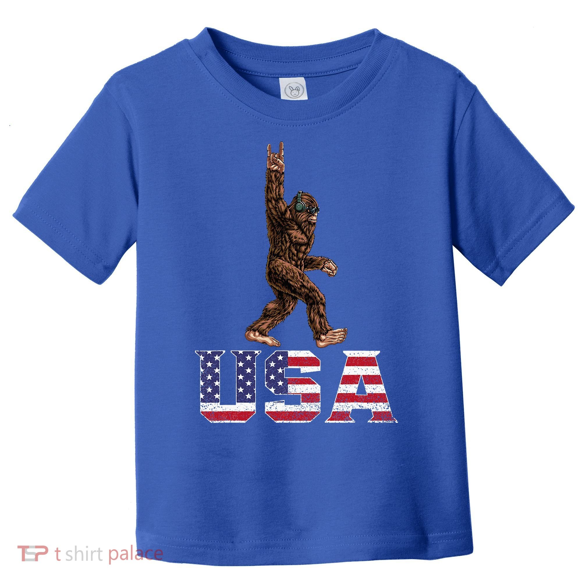 Bigfoot Usa Patriotic For Sasquatch Rock On Toddler T-Shirt