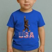Bigfoot Usa Patriotic For Sasquatch Rock On Toddler T-Shirt thumb 2