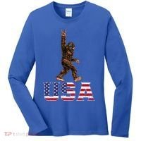 Bigfoot Usa Patriotic For Sasquatch Rock On Women's Long Sleeve Shirt thumb 0