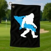 Bigfoot Upper Peninsula Funny Sasquatch Up Mi Golf Towel thumb 1