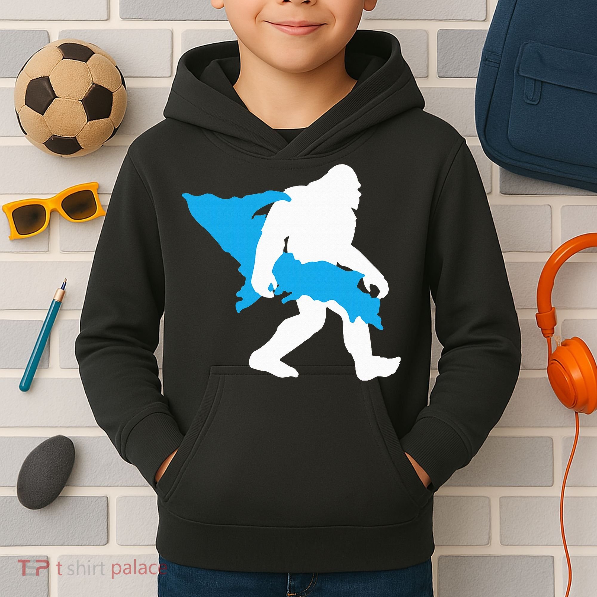 Bigfoot Upper Peninsula Funny Sasquatch Up Mi Kids Hoodie