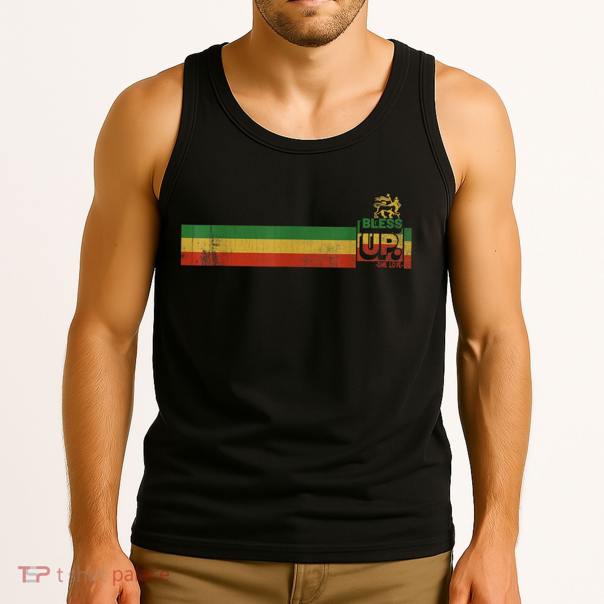 Bless UP Rasta Jamaica Roots Rock Reggae Tank Top