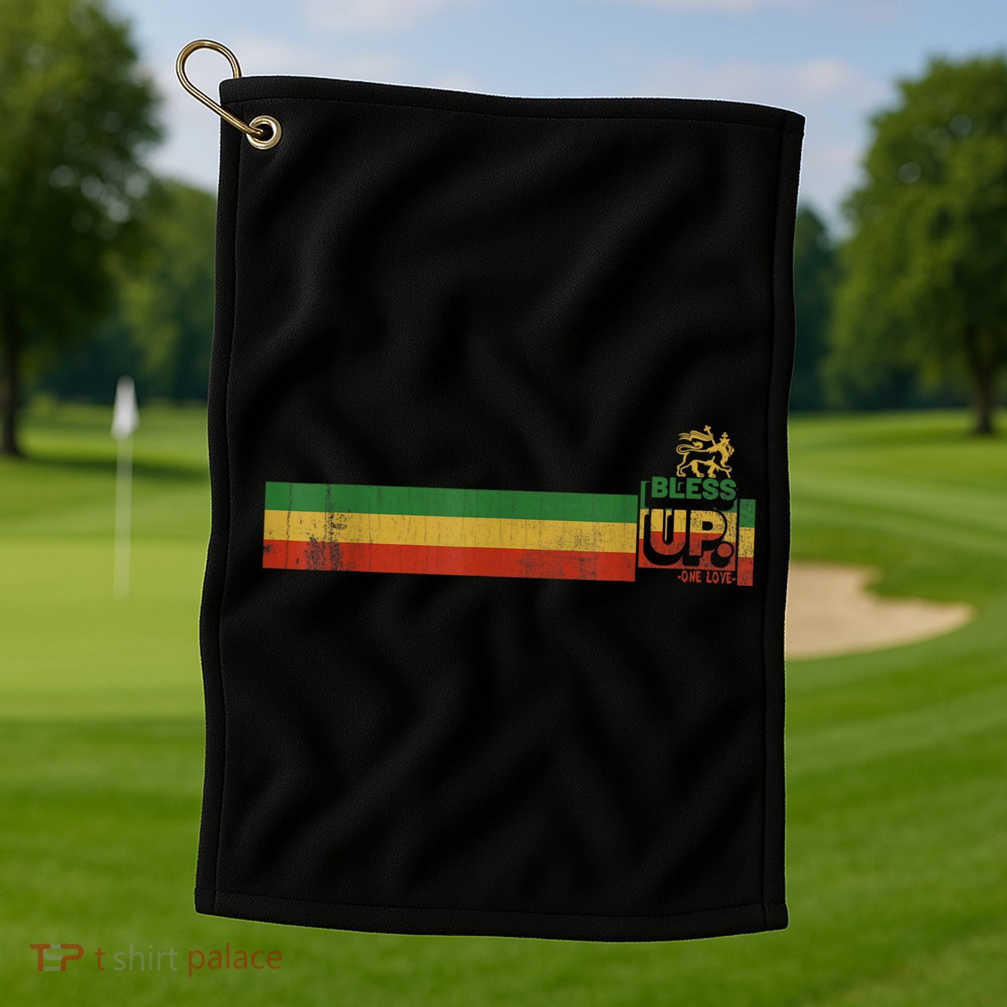 Bless UP Rasta Jamaica Roots Rock Reggae Golf Towel