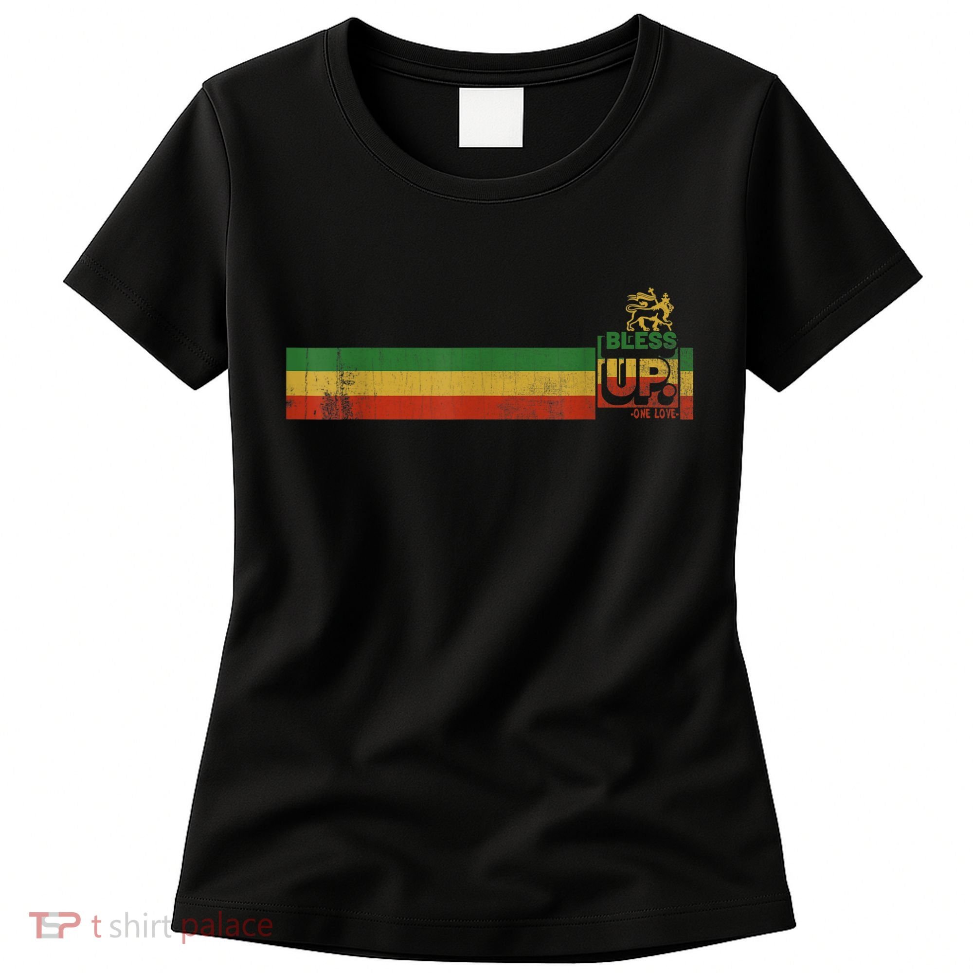 Bless UP Rasta Jamaica Roots Rock Reggae Women's T-Shirt