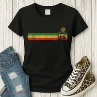 Bless UP Rasta Jamaica Roots Rock Reggae Women's T-Shirt thumb 3