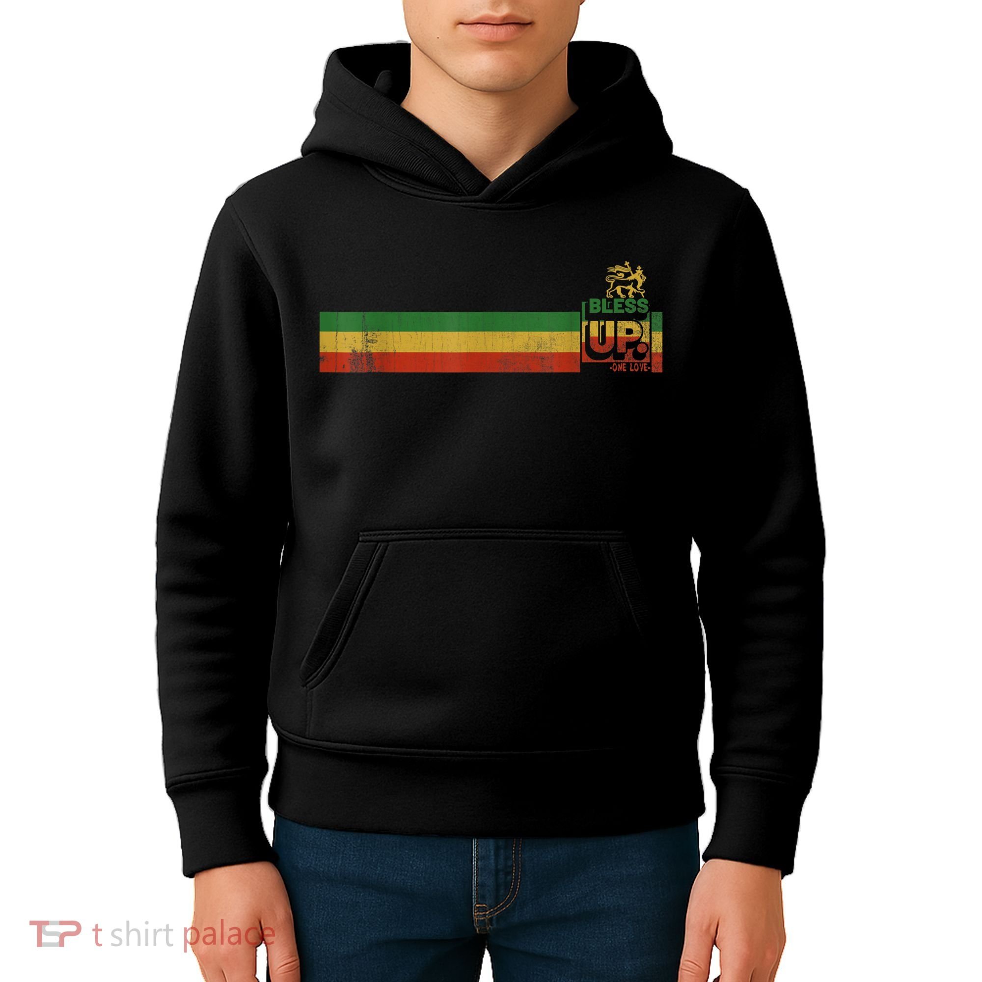 Bless UP Rasta Jamaica Roots Rock Reggae Kids Hoodie