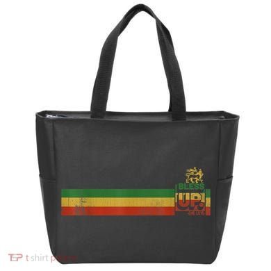 Bless UP Rasta Jamaica Roots Rock Reggae Tote Bag