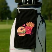 Burger Loves Fries Golf Towel thumb 2