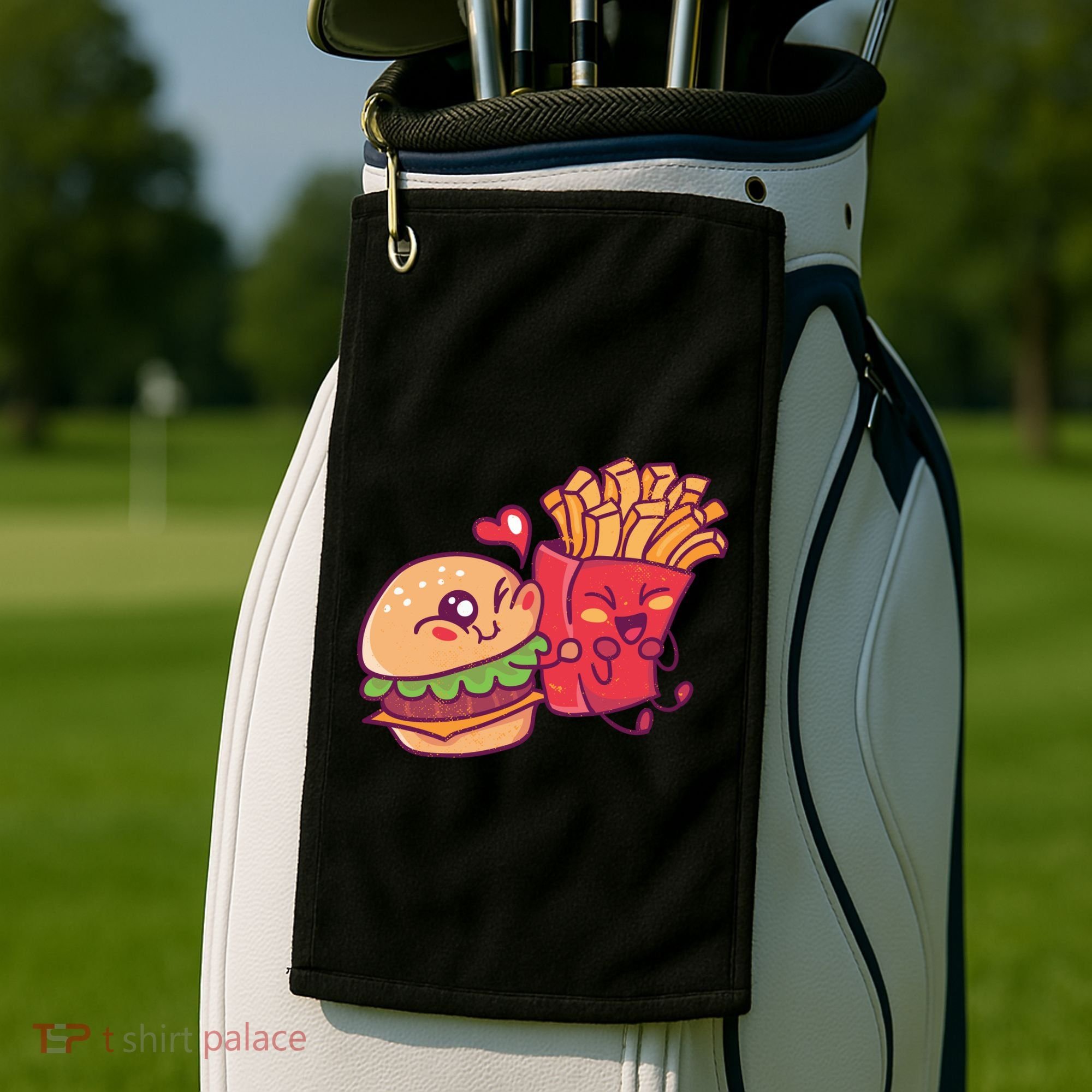 Burger Loves Fries Golf Towel