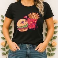Burger Loves Fries Women's T-Shirt thumb 2