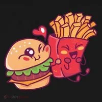 Burger Loves Fries Women's T-Shirt thumb 6