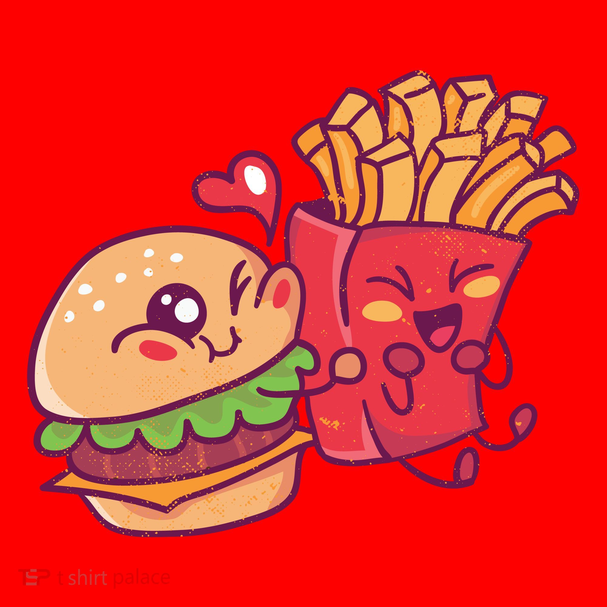 Burger Loves Fries Santa Hat