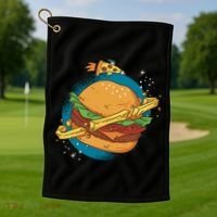 Burger Planet Golf Towel thumb 1