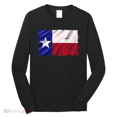 Burlap Vintage Texas Flag Long Sleeve Shirt