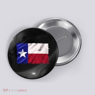 Burlap Vintage Texas Flag Button