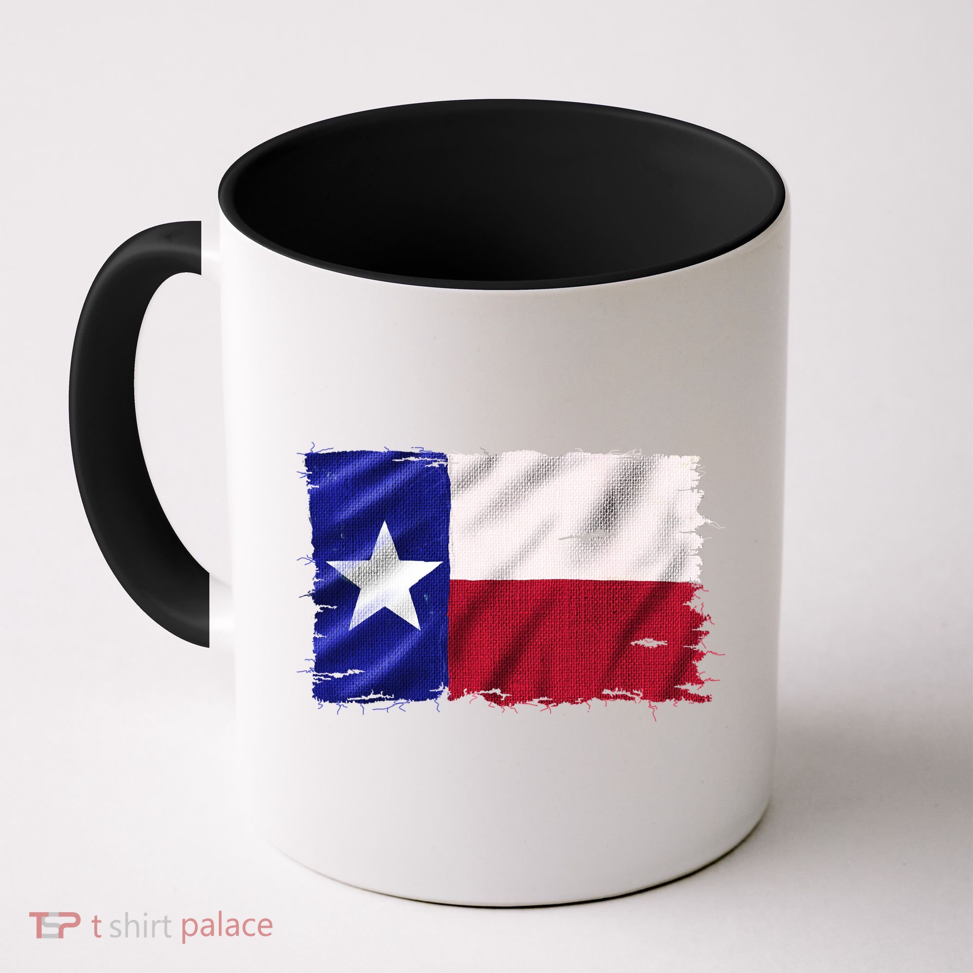 Burlap Vintage Texas Flag Coffee Mug