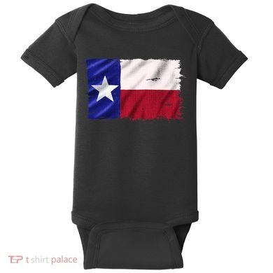 Burlap Vintage Texas Flag Baby Bodysuit