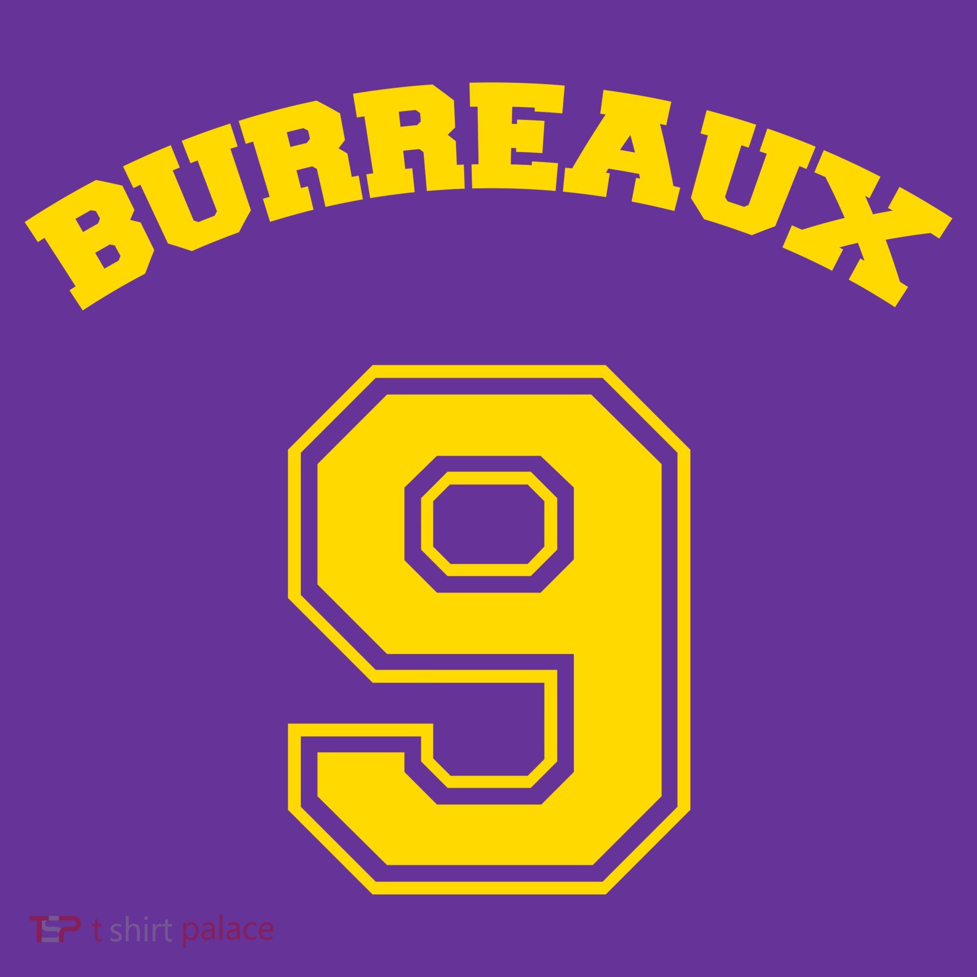 Burreaux Number 9 Louisiana Football Fan T-Shirt