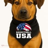 Basketball Usa Support The T.E.A.M U.S.A Flag Dream USA-Made Doggie Bandana thumb 1