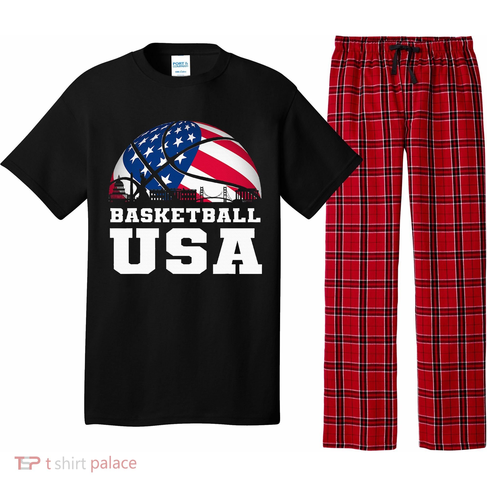 Basketball Usa Support The T.E.A.M U.S.A Flag Dream Pajama Set