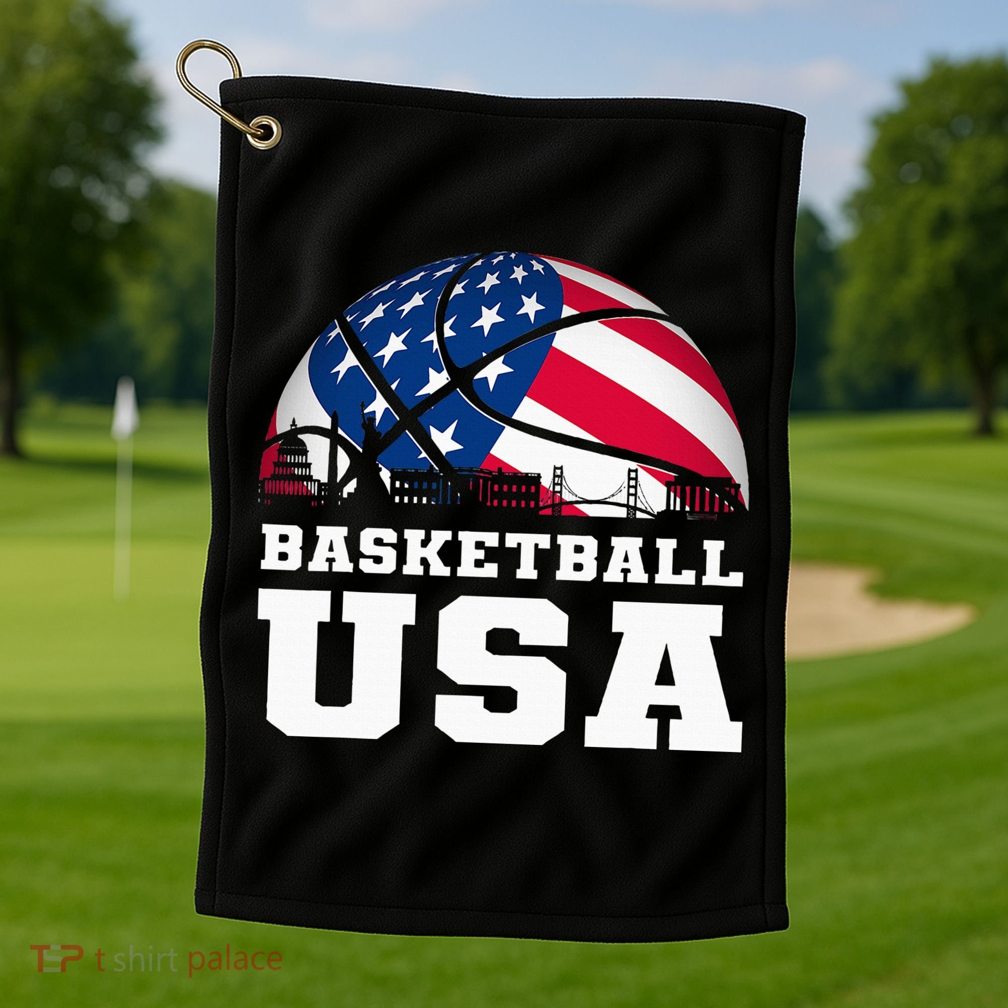 Basketball Usa Support The T.E.A.M U.S.A Flag Dream Golf Towel