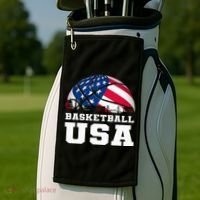 Basketball Usa Support The T.E.A.M U.S.A Flag Dream Golf Towel thumb 2