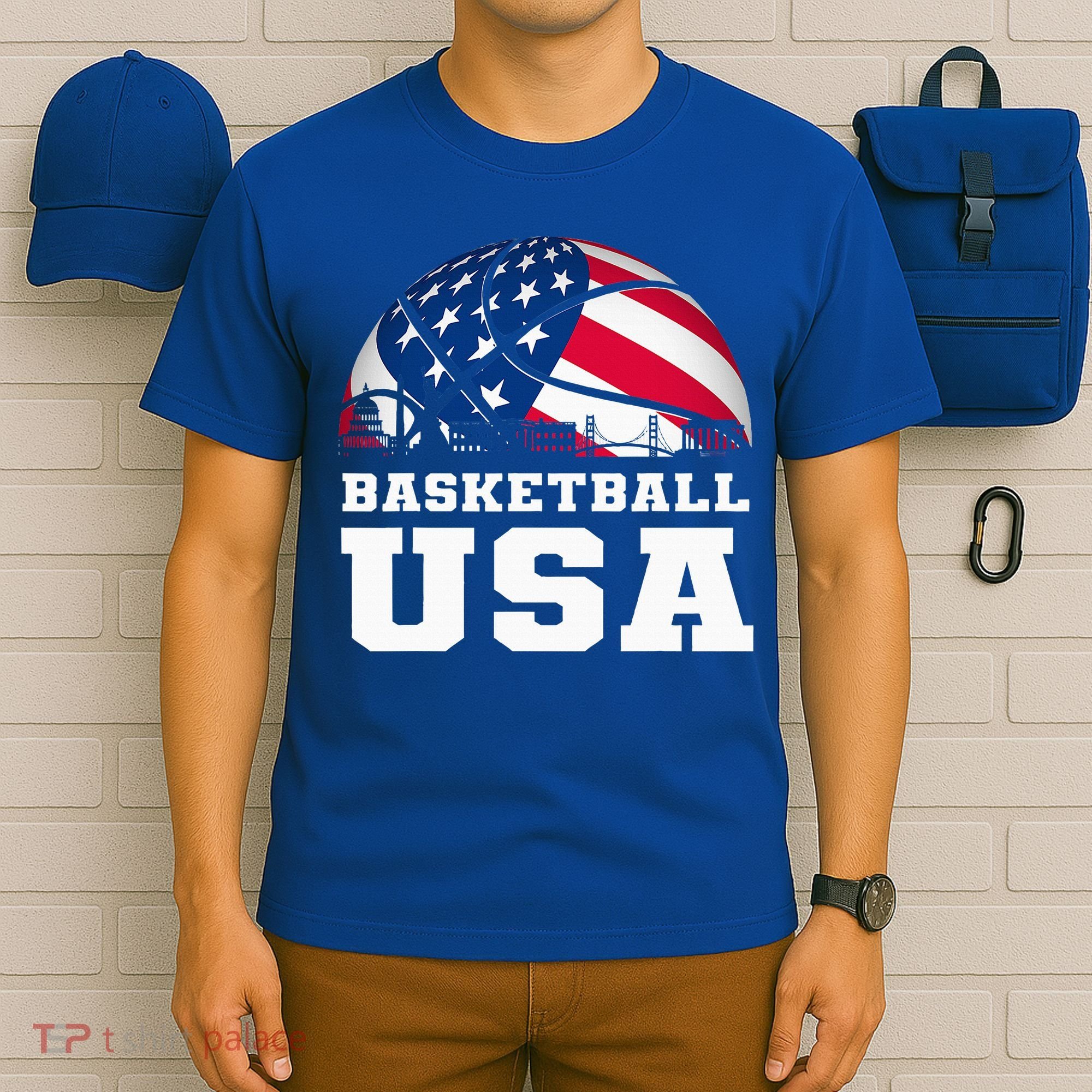 Basketball Usa Support The T.E.A.M U.S.A Flag Dream T-Shirt