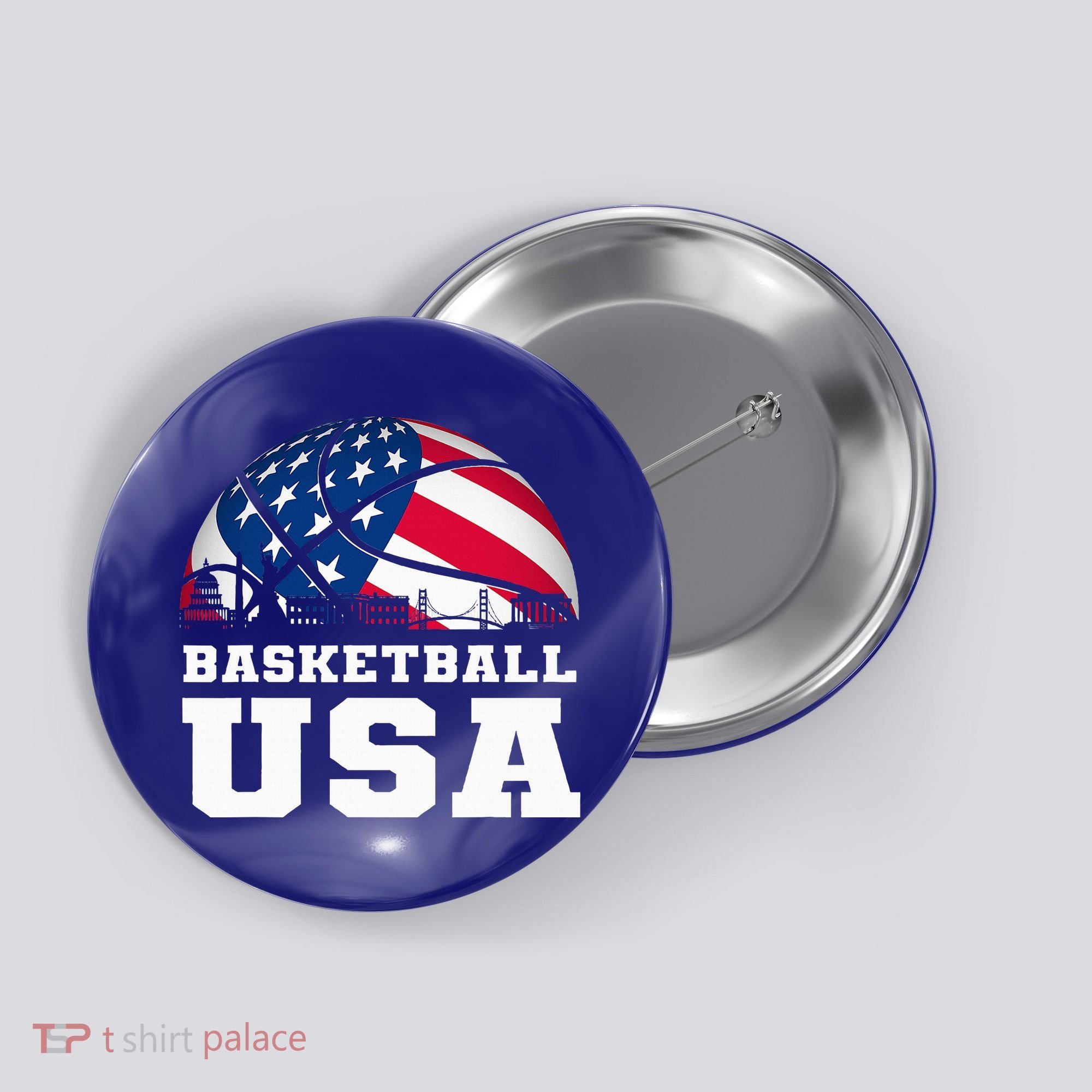 Basketball Usa Support The T.E.A.M U.S.A Flag Dream Button
