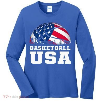 Basketball Usa Support The T.E.A.M U.S.A Flag Dream Women's Long Sleeve Shirt